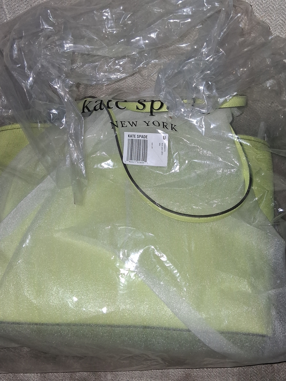 kate spade lime green tote with top handles